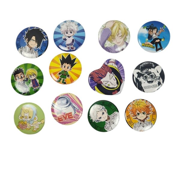 Pop Culture Button Pin Lot of 12 Assorted Characters Anime Furby More - Picture 1 of 7